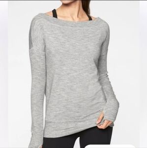 ATHLETA Studio Barre Modal Pullover Heathered Gray